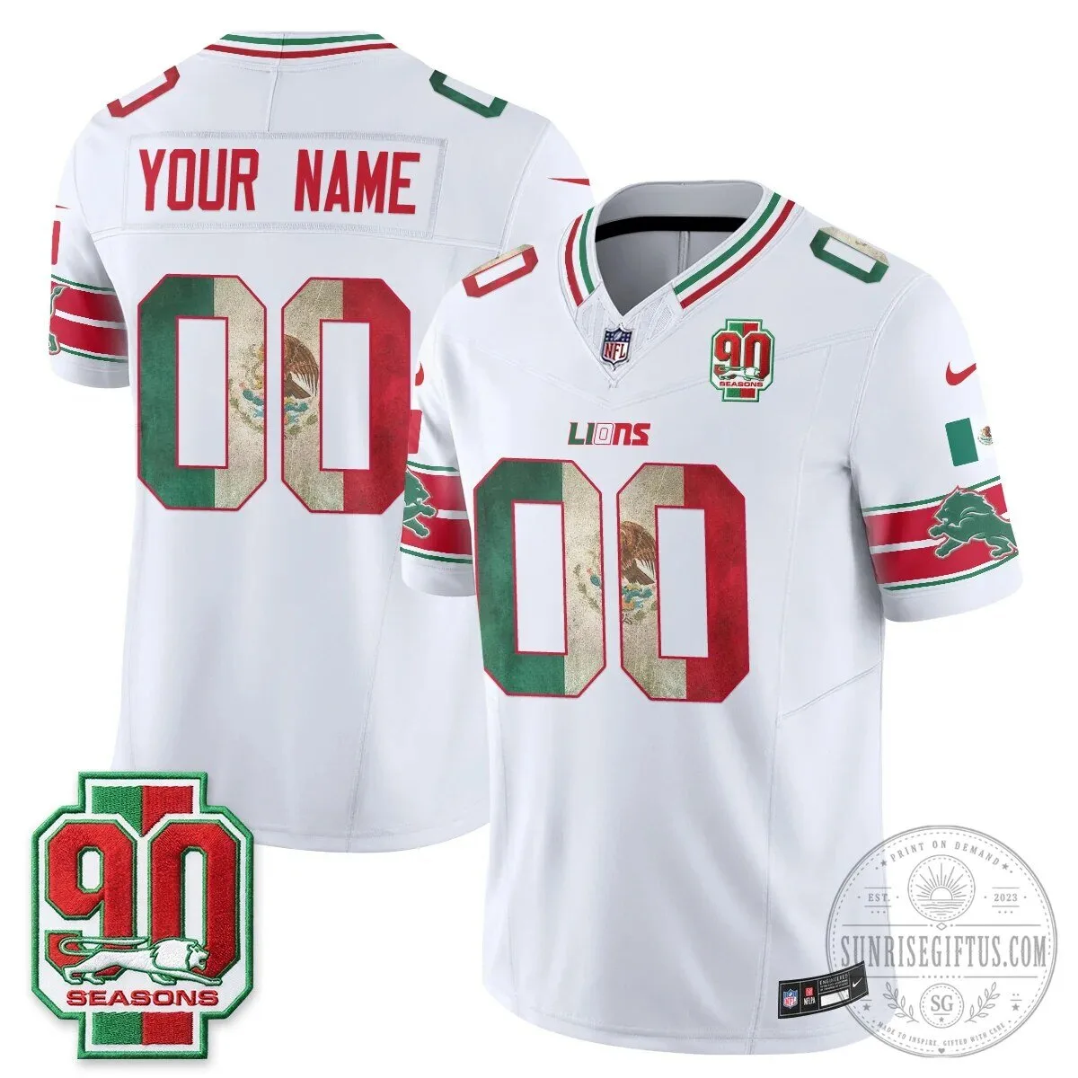 Custom Black Football Jersey for Detroit Lions - Mexico Edition 9 Custom Black Football Jersey for Detroit Lions - Mexico Edition