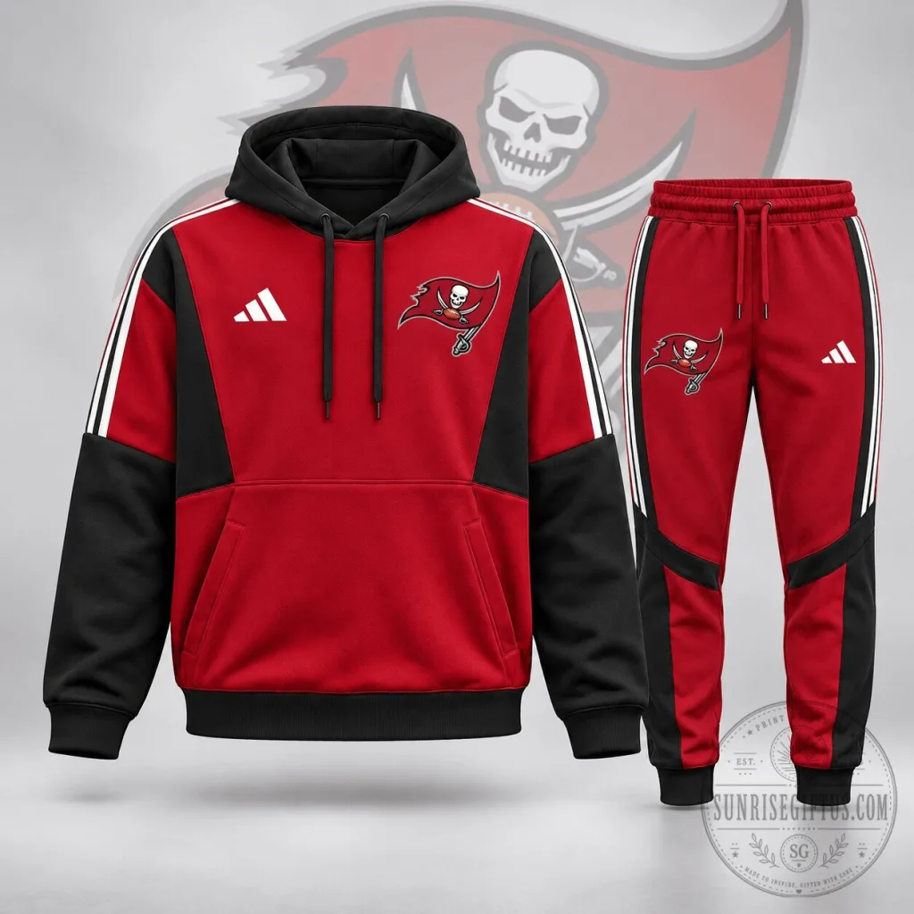 Tampa Bay Buccaneers NFL Football Team Hoodie and Jogger Pants Set Tampa Bay Buccaneers NFL Football Team Hoodie and Jogger Pants Set